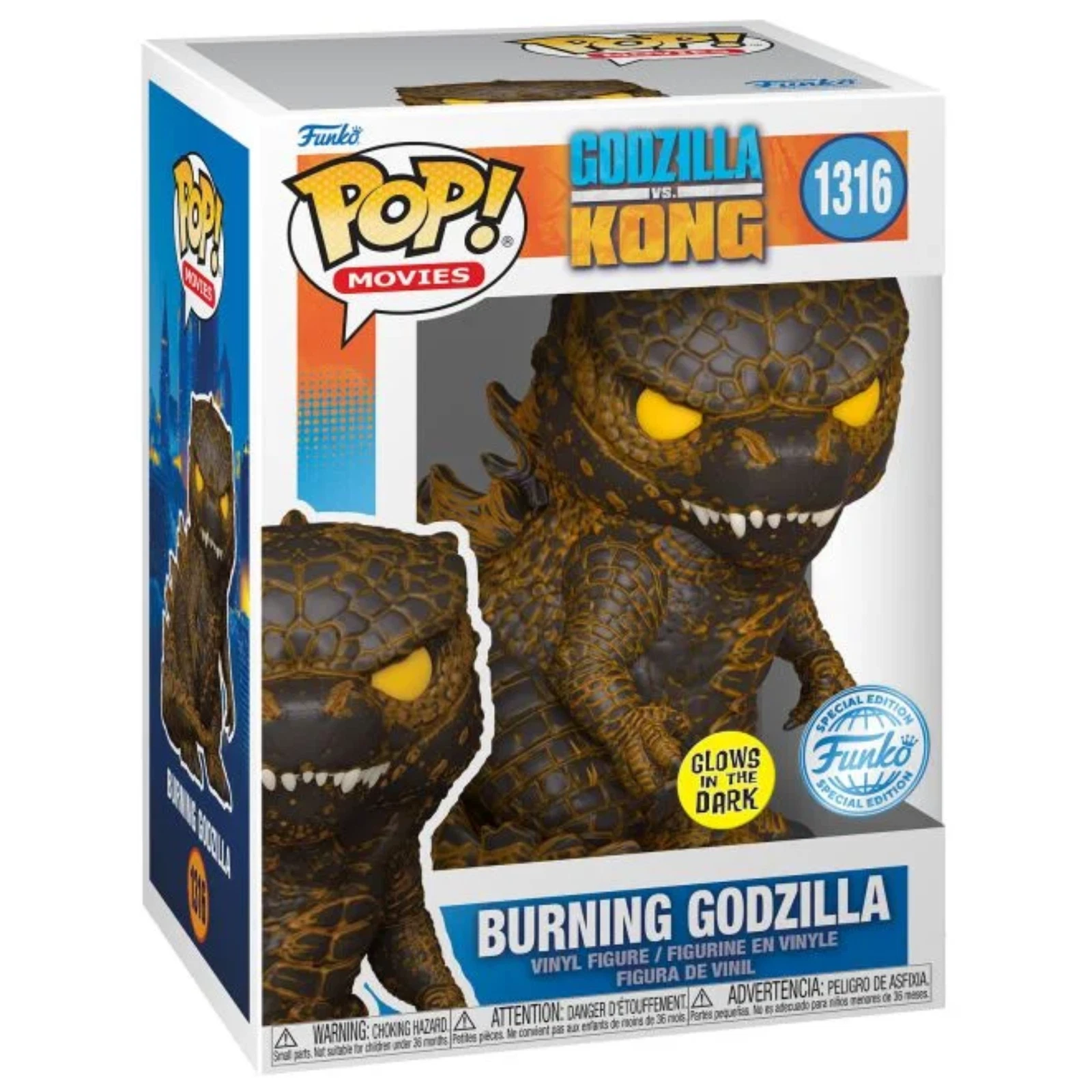 Godzilla vs. Kong - Burning Godzilla (Glow Special Edition) - Funko Pop!